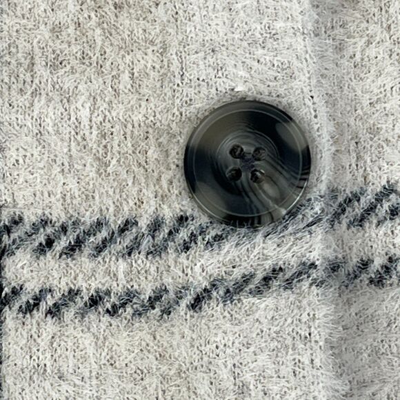 Z Supply Tucker Jacket Womens M Beige Black Windowpane Shacket Button Oversized - Picture 4 of 13